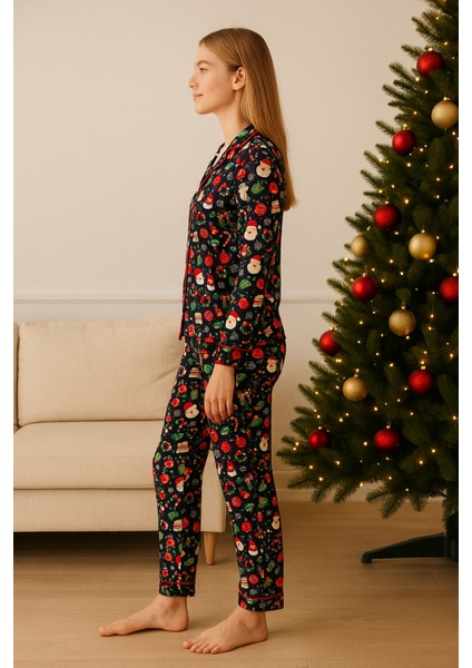 Kadın Pijama Takımı Noel Temalı modelleri