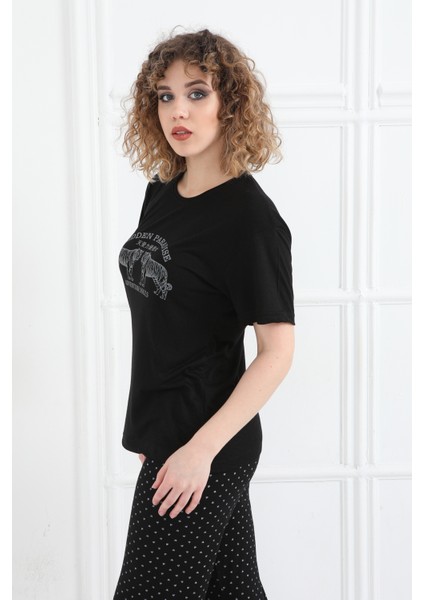 Kadın Pijama Takımı Baskılı Kalpli fiyatları