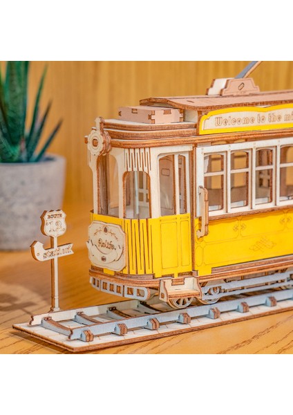 Minyatür Tramvay| Ahşap Tramvay Maketi | 3D Puzzle