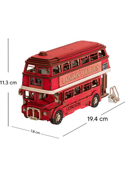 Minyatür London Bus | Ahşap Landon Bus| 3D Puzzle fiyatları