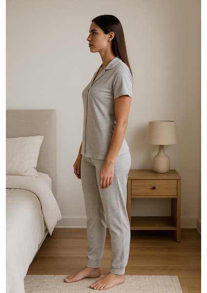 Kadın Gömlekli Pijama Takımı modelleri