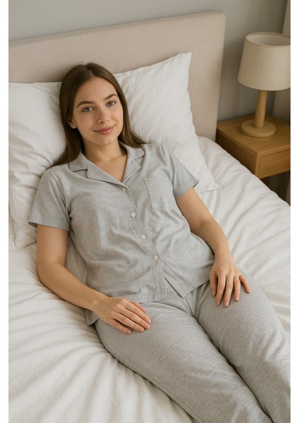 Kadın Gömlekli Pijama Takımı