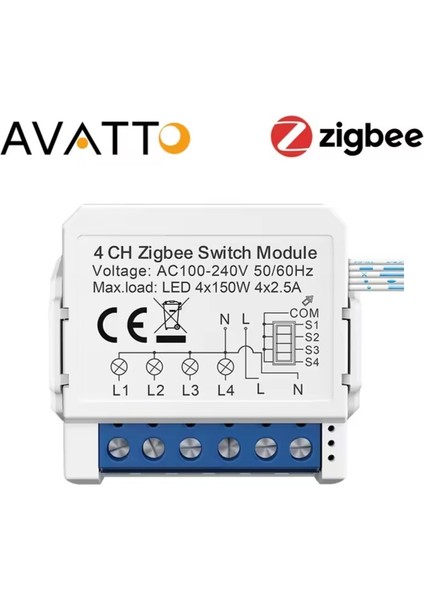 Tuya 4ch Zigbee Anahtar 4 Kanal Zigbee Röle