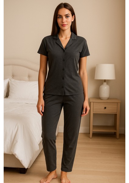 Kadın Gömlekli Pijama Takımı