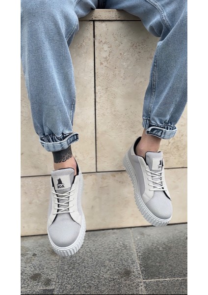 ET0803 Yüksek Taban Gri Triko Gri Taban Erkek Ayakkabı fırsatları