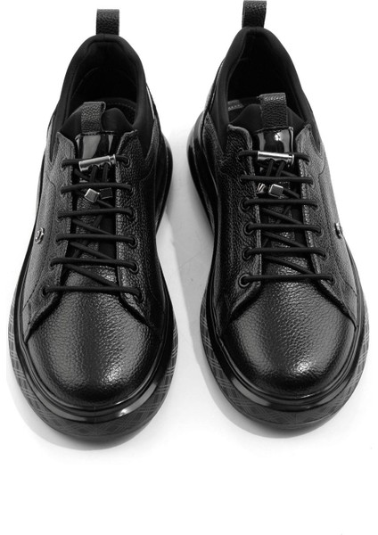 Siyah Hakiki Deri Erkek Sneaker E01401082240 fırsatları