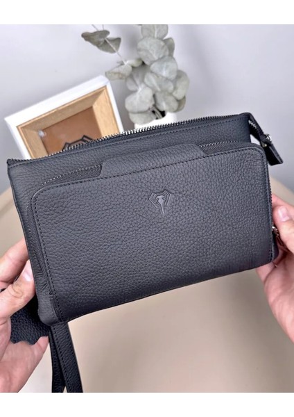 Hakiki Deri Tutma Bantlı Fermuarlı Erkek El Çantası 2113 modelleri