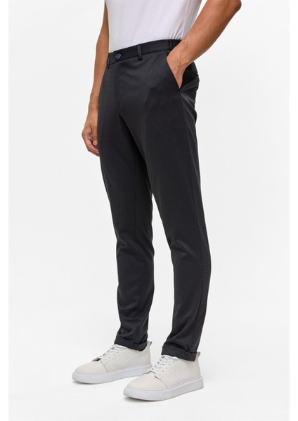 Lacivert Slim Armürlü Jogger Pantolon modelleri