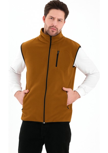 Erkek Tam Fermuarlı Spor Polar Yelek