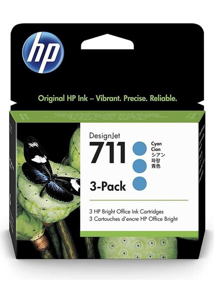 Hp 711 CZ134A Cyan 3'lü Paket Kartuş 29ML x 3