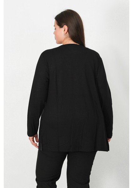 Merserize Deri Baskı Desenli Düğmeli Hırka fırsatları