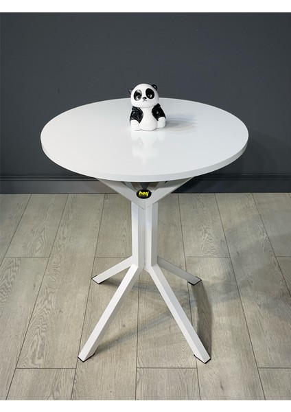 Mercan 2 Kişilik Yuvarlak Mutfak Yemek Masası Takımı 2+1 Beyaz Deri 60 cm fiyatları