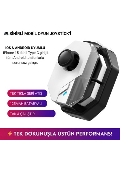 Profesyonel Şarjlı Bluetooth Bağlantılı Telefon Joystick Kontrol Gamepad Mobil Oyun Kolu Tetik