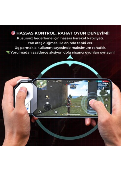 Profesyonel Şarjlı Bluetooth Bağlantılı Telefon Joystick Kontrol Gamepad Mobil Oyun Kolu Tetik modelleri