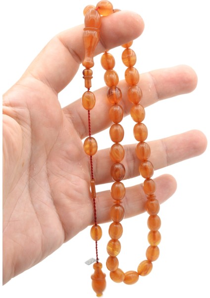 Hikmet Al Said Imzalı Sistemli Hareli Bej Rengi Sıkma Kehribar Tesbih 090 fırsatları