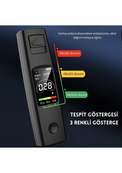 A20 Taşınabilir Alkol Test Cihazı Yüksek Hassasiyetli Alkol Ölçer Hd Ekran Temassız Şarjlı modelleri