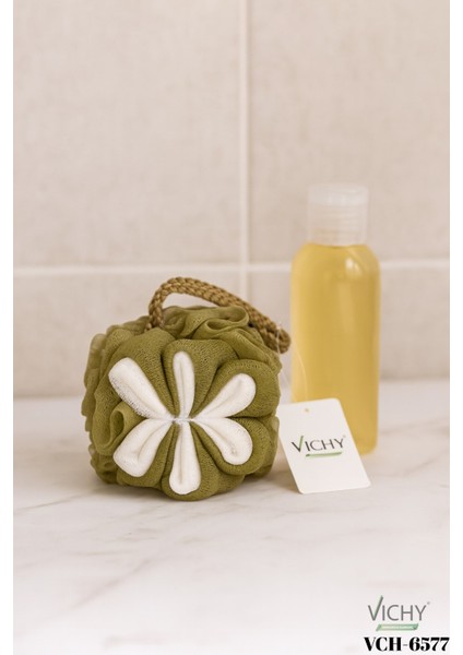 Vıchy Papatya Desenli Banyo Lifi Yeşil VCH-6577 60 gr