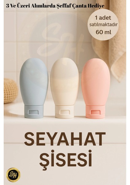 1-Adet Çok Amaçlı Iskandinav Doldurulabilir Çantalı Seyahat Tipi Şişe Seti/ Boş Krem Paketi