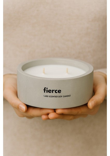 Dekoratif El Yapımı Yatay Mum : Çift Fitilli : Kokulu Soya Mum : Fierce