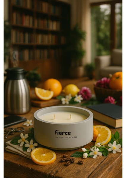 Dekoratif El Yapımı Yatay Mum : Çift Fitilli : Kokulu Soya Mum : Fierce fiyatları