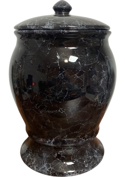 Şık Siyah Seramik Naomi Koleksiyonu Tekli Çöp Kovası