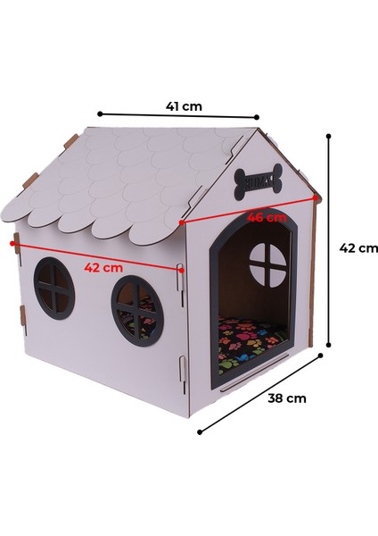 Ahşap Dekoratif Köpek Evi-Kulübesi, Küçük Irk Köpekler Için Kulübe, Köpek Kulübesi Beyaz-Siyah fiyatları