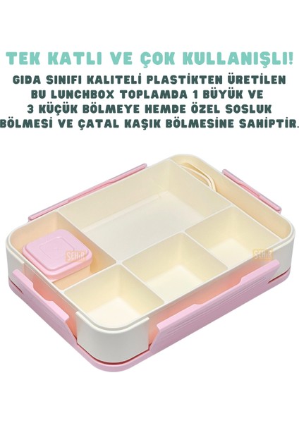 Bento 1330ML Lunchbox Yeni Koleksiyon Tek Katlı 5 Bölmeli Pp Plastik Çocuk Sefer Tası Yemek Kutusu modelleri