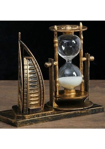 Yelkenli Kum Saati Beyaz Kum Dekor Hediyelik S-25