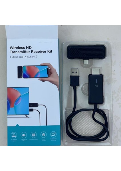 Kablosuz HDMI Ekran Yansıtıcı Seti 1080P Hd Görüntü Tak-Çalıştır Telefon, Pc, Tv, Projeksiyon Uyumlu