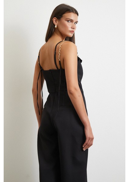 Zincir Detaylı Tulum Siyah modelleri