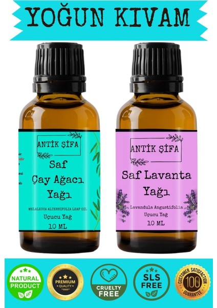Çay Ağacı Yağı ve Lavanta Yağı (10ML 10ML)-%100 Saf Uçucu Yağlar