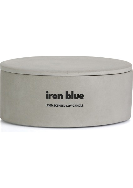 Dekoratif El Yapımı Yatay Mum : Çift Fitilli : Kokulu Soya Mum : Iron Blue fırsatları