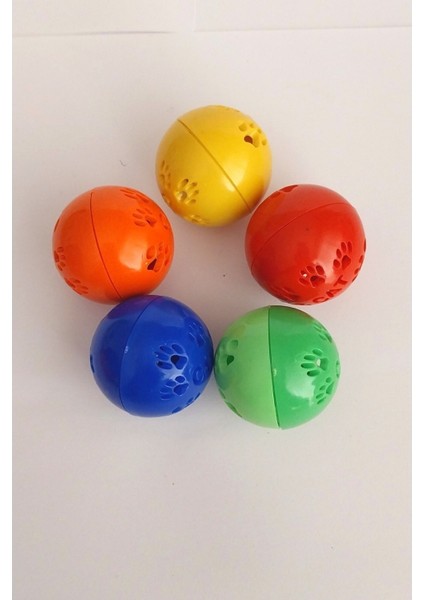 Green Pet 5 Adet Pati Desenli Zilli Kedi Topu