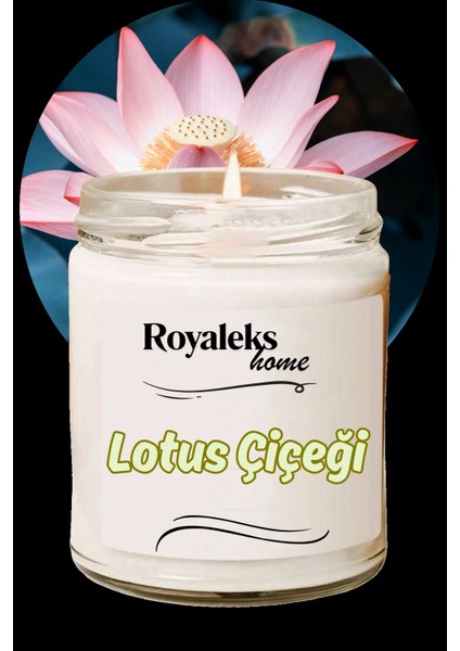 Doğal Özel Seri Kokulu Dekoratif Kavanoz Mum 210 cc - Lotus Esansı - Ryl