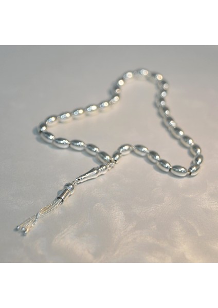 Düz Oval Gümüş Tesbih 6mm fırsatları