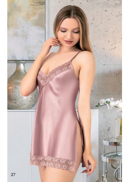 Iç Giyim Miss Laris Ince Askılı Şık Saten Gecelik