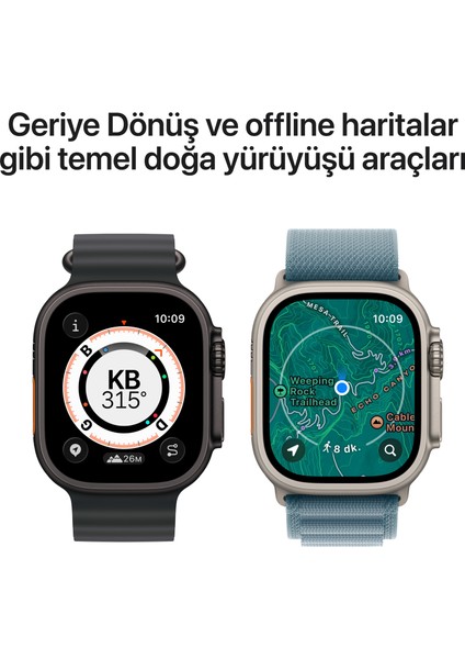 Watch Ultra 3 Gps + Cellular, 49 mm Natürel Titanyum Kasa ve Açık Mavi Alpine Loop - Küçük Boy indirimleri