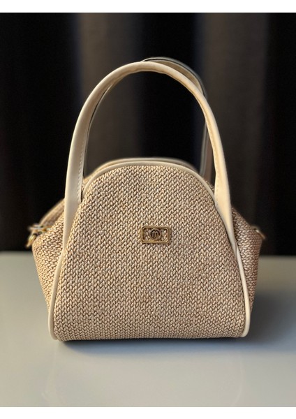 Armoni Hasır Mini El ve Omuz Çantası