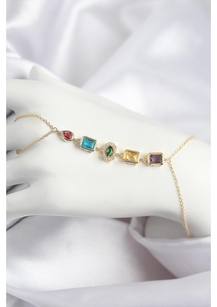 Pirinç Renkli Zirkon Taşlı Model Gold Renk Şahmeran - PRT3500EB08625