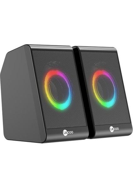 DS100 Lecoo 1+1 3W*2 Rgb Aydınlatmalı USB Siyah Hoparlör