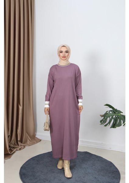 Sim Detaylı Merserize Elbise