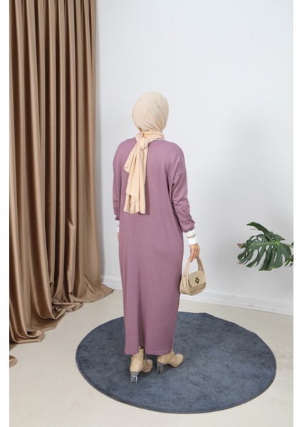 Sim Detaylı Merserize Elbise