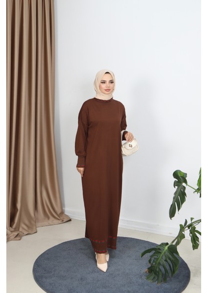 Şeritli Çift Renk Merserize Elbise fiyatları