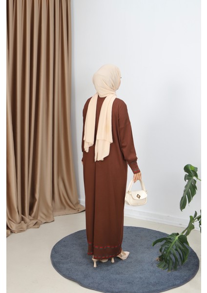 Şeritli Çift Renk Merserize Elbise indirimleri