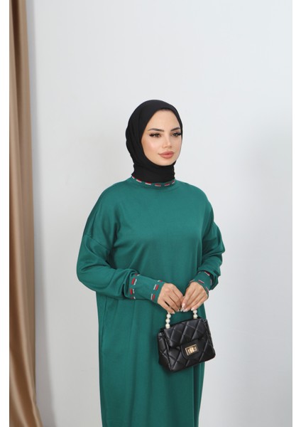 Şeritli Çift Renk Merserize Elbise fırsatları