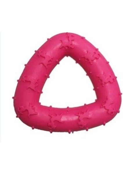 Diş Kaşıyıcı Üçgen Şekilli Köpek Oyuncağı 7 cm Pembe