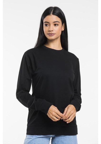 Süperlife Kadın Bisiklet Yaka Regular Kalıp Ince Pamuklu Sweatshirt SPR21K30 modelleri