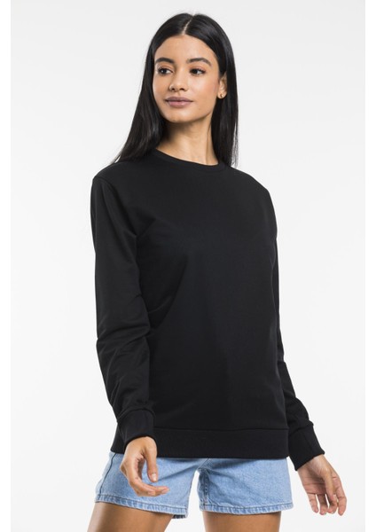 Süperlife Kadın Bisiklet Yaka Regular Kalıp Ince Pamuklu Sweatshirt SPR21K30 fırsatları