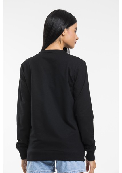 Süperlife Kadın Bisiklet Yaka Regular Kalıp Ince Pamuklu Sweatshirt SPR21K30 indirimleri