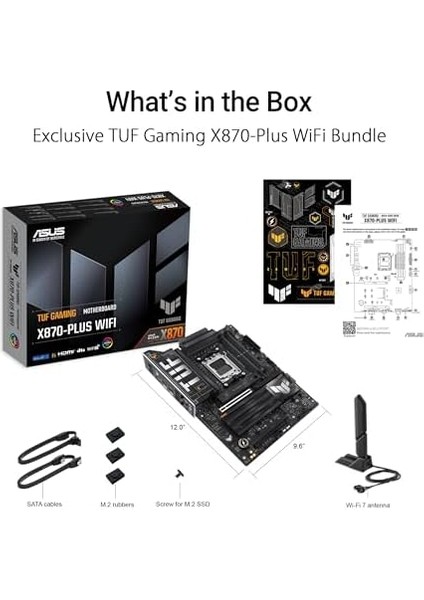 Tuf Gamıng X870-PLUS Wıfı Amd X870 Am5 Ddr5 8000 HDMI 2xusb4 4x M2 Usb3.2 Wifi 7 + Bt Aura Rgb 2.5gbit Lan Atx 16+2+1(80A) Güç Aşamaları, Çift Usb4, 4 x M.2 Slots Anakart fiyatları
